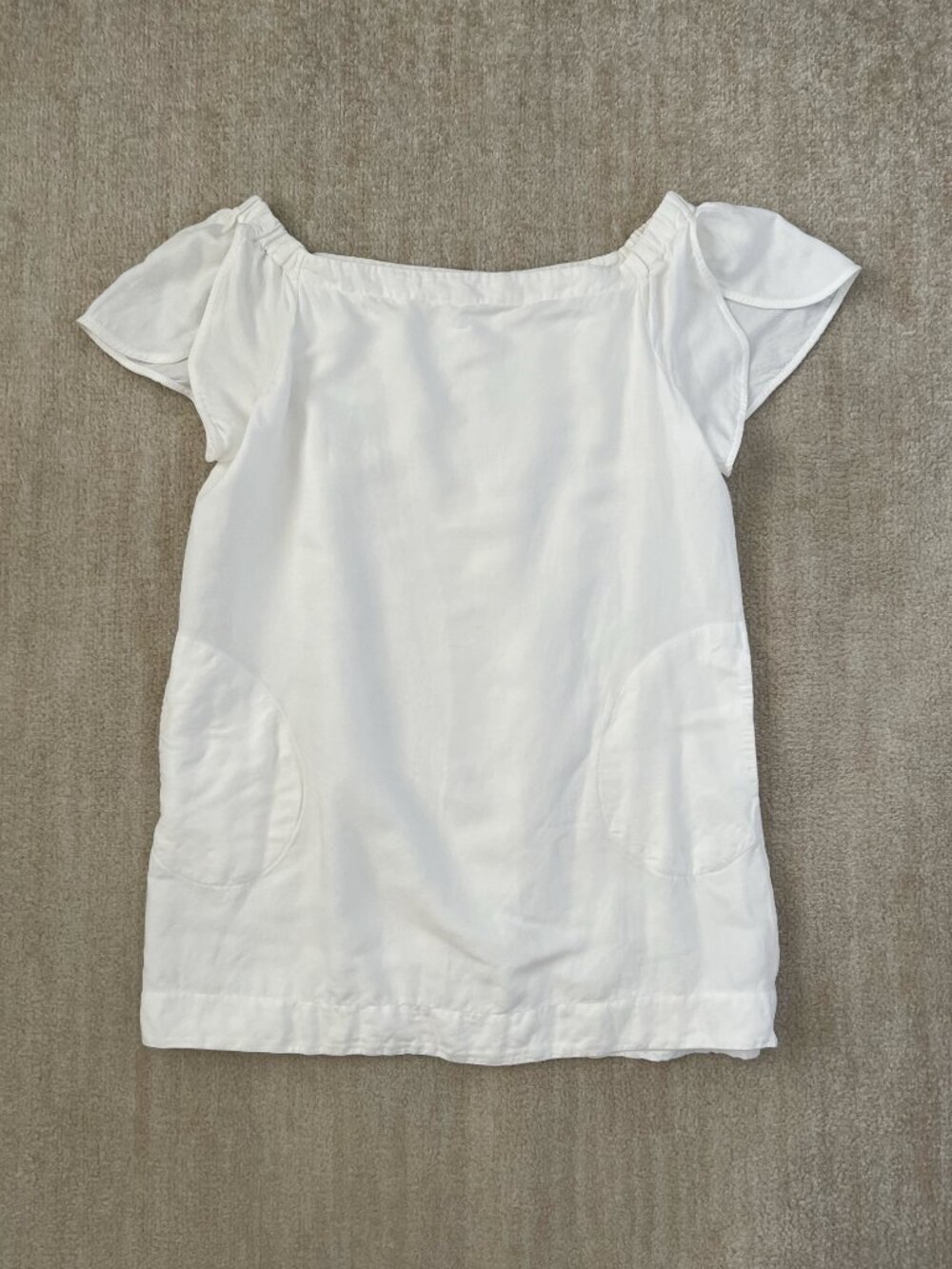 cuyana linen dress Linen Flutter Sleeve Dress